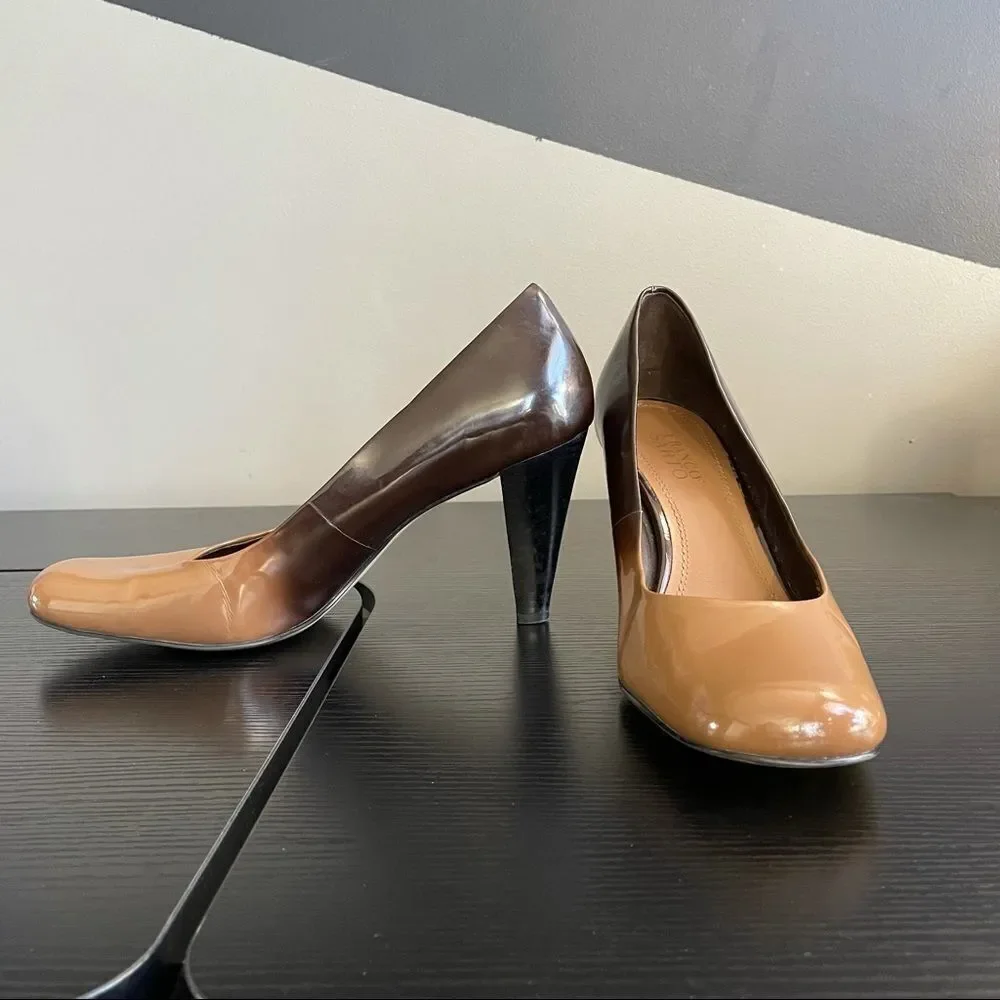 Franco Sarto Dublin Ombré Caramel to Rich Brown Leather Pump, 10 - Picture 3 of 14